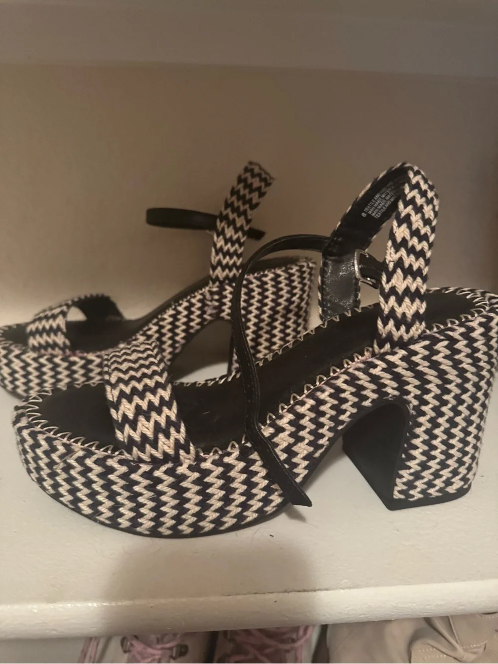 Target Black & Cream Braided Platform Sandals